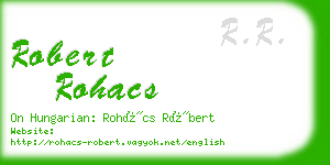 robert rohacs business card